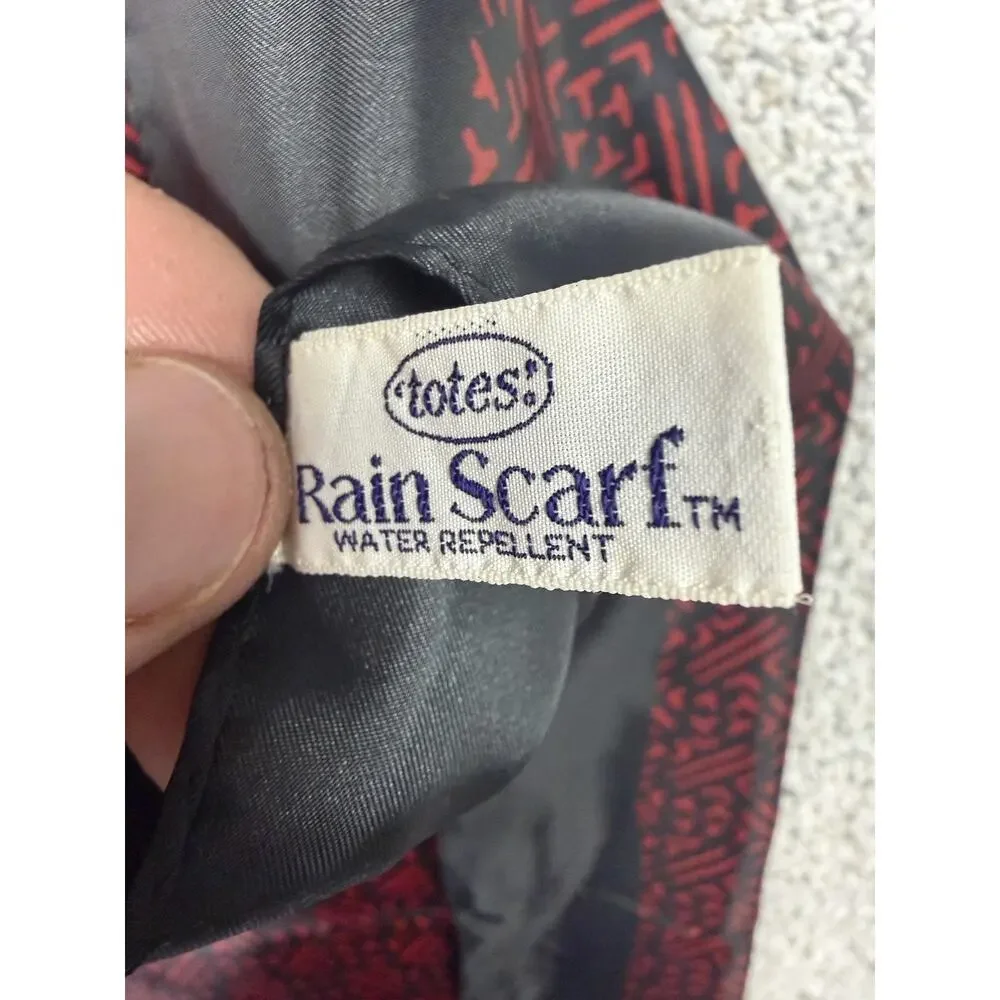Vtg 70s 80s Totes Rain Scarf 26.5x26.5 Retro Mod New Wave Abstract Dark Academia